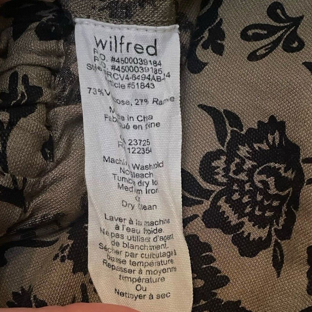 Wilfred Free Aritzia Freestyle Pant Viscose Ramie Floral Jogger Size XS Downtown - Picture 6 of 8